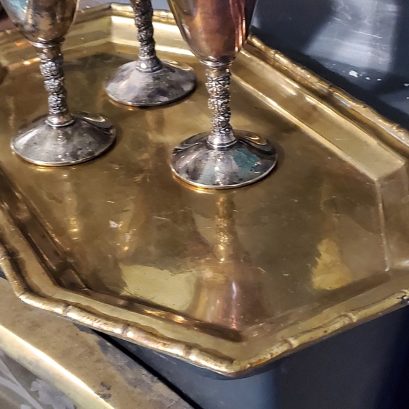 Mark Down!!                     Valero silver plated goblets (11) with Tray - Picture 6 of 7